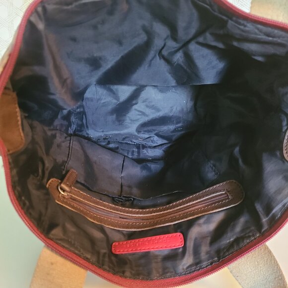 Tommy Hilfiger TH Logo Beige & Red Crossbody Purse - Picture 8 of 10